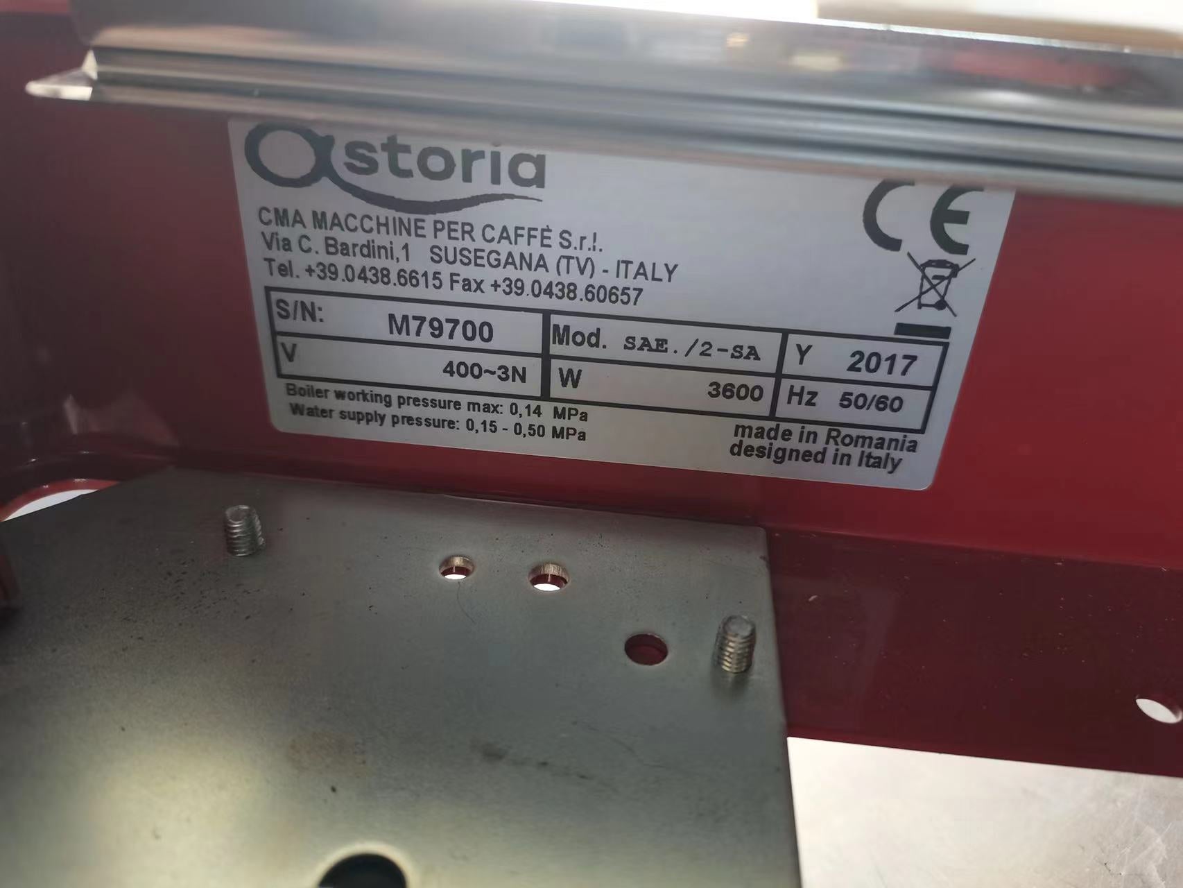 Astoria 'Like-New' Commercial Used Coffee Machine（Red）